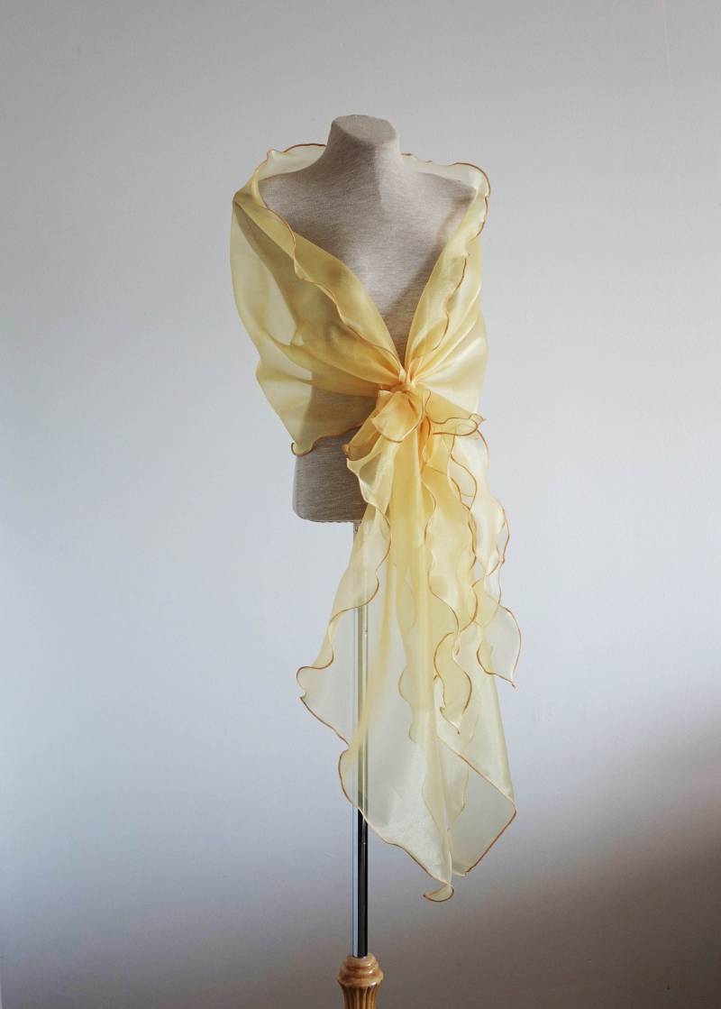 Abend Stola, Damenstola, Goldgelbe Organza Stola. Schultern Bedecken. Mutter Der Braut Vertuschen.organza Schal.frau Vertuschen Abend Stola, Damenstola, Goldgelbe Organza Stola. Schultern Bedecken. Mutter Der Braut Vertuschen.organza Schal.frau Vertuschen von lolablooming