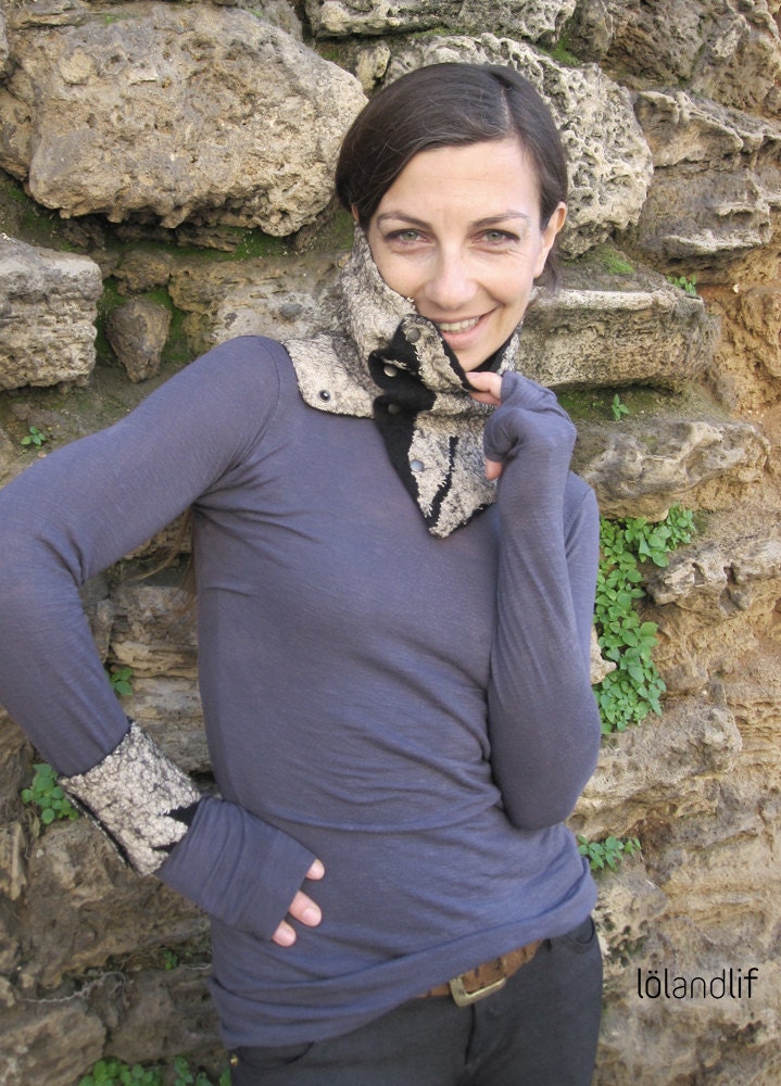 Verkauf 15 % Rabatt - Zeile Neck Handgefertigte Filz Kapuze Kragen von lolandlif