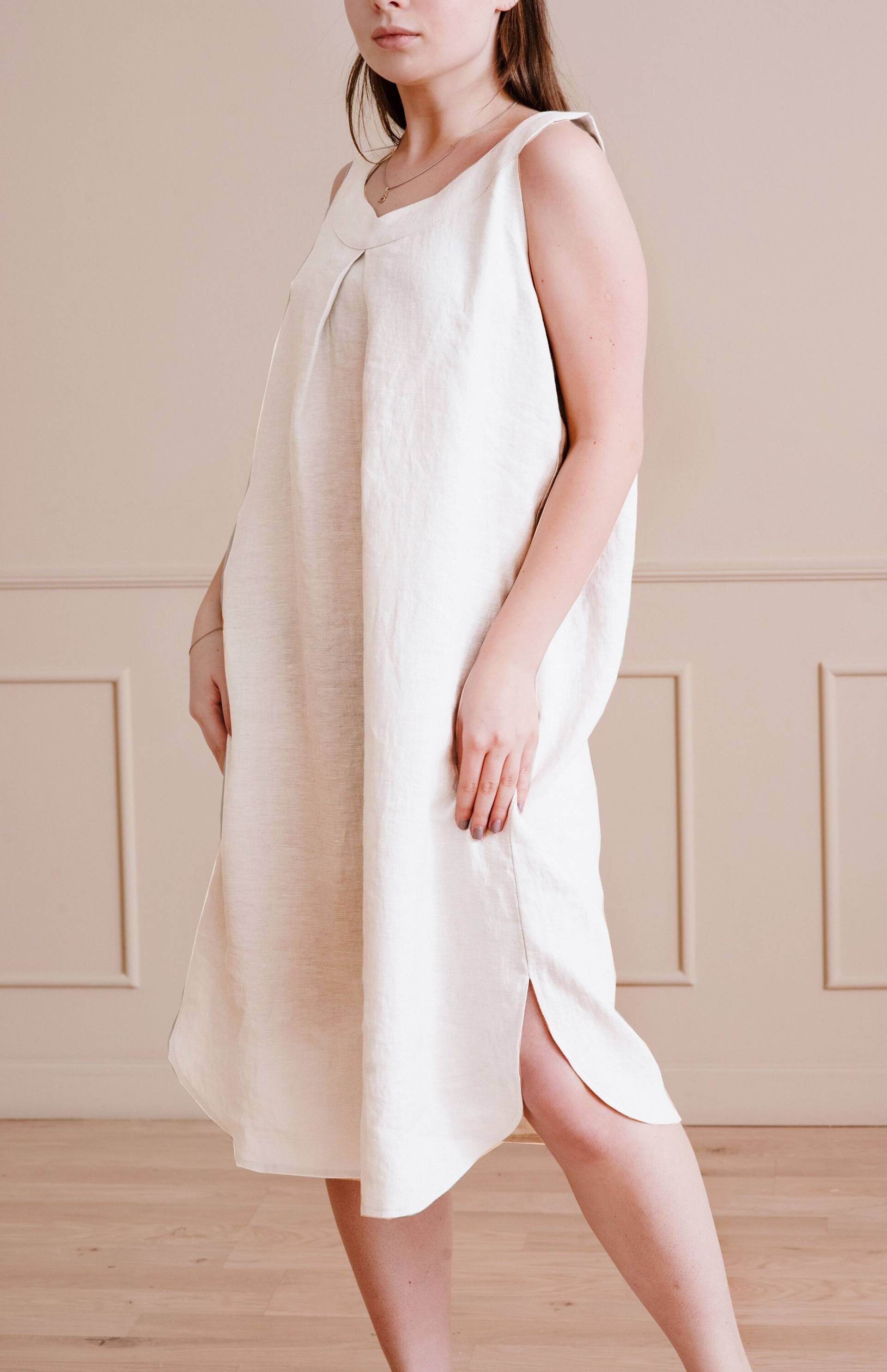 Leinen Nachthemd, Boho Abendkleid Leinenkleid. Trägerkleid , Abendkleid von lolinen