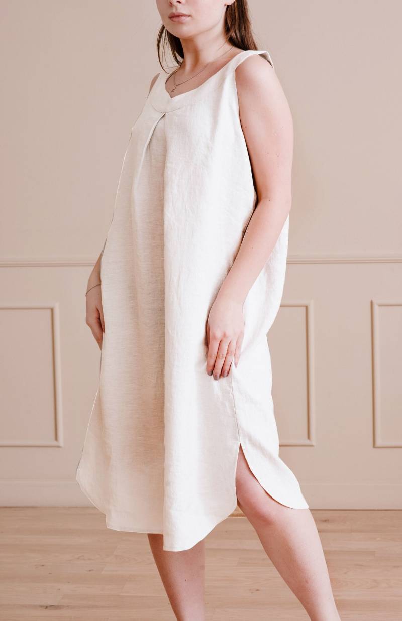 Leinen Nachthemd, Boho Abendkleid Leinenkleid. Trägerkleid , Abendkleid von lolinen