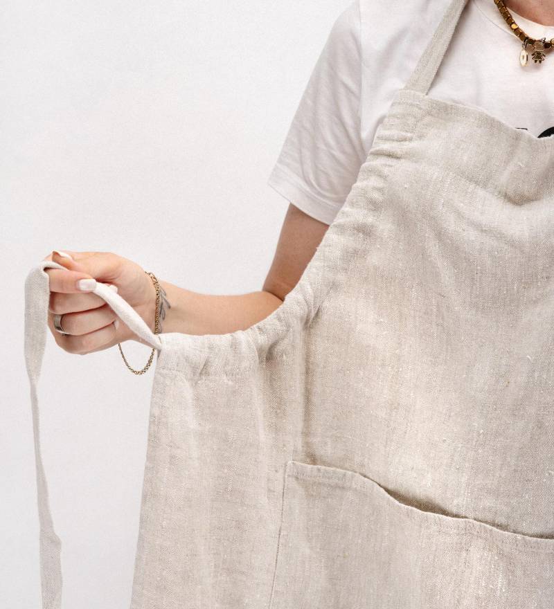 Verstellbare Schürze Aus Leinen Für Damen Und Herren. Festtagsschürze. Steingut Kochschürze. Vegane Schürze. Gartenschürze. Lehrerschürze Backschürze von lolinen