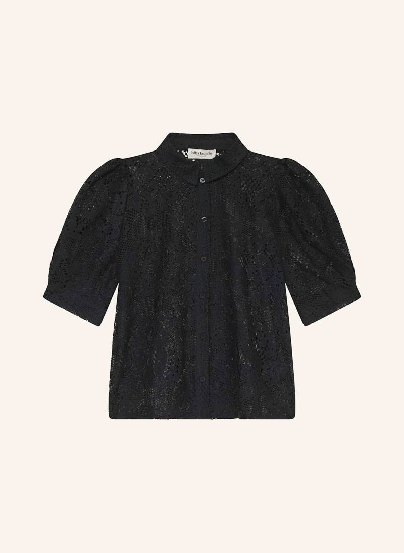 Lollys Laundry Spitzenbluse Bonoll Mit 3/4-Arm blau von lollys laundry