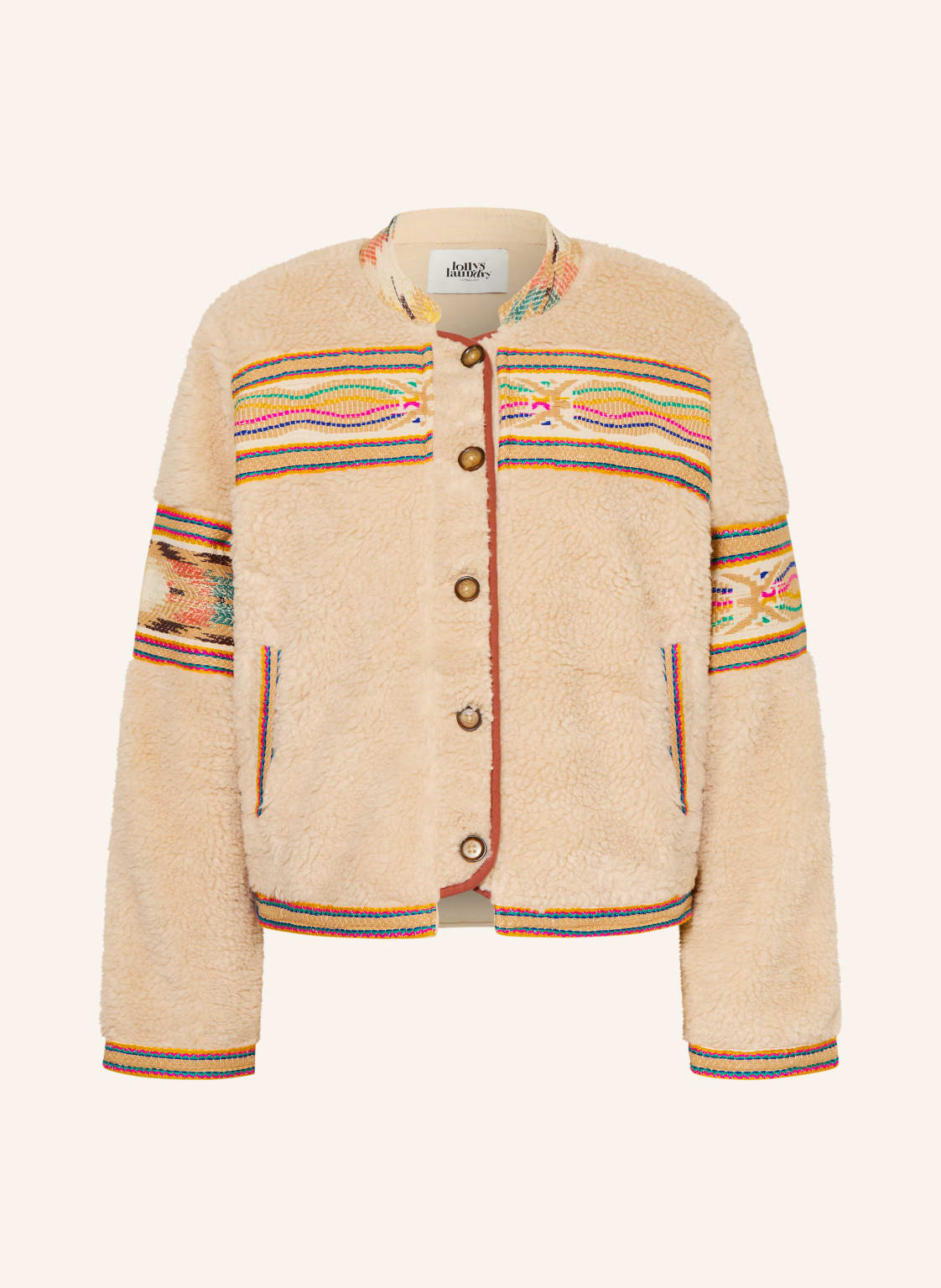 Lollys Laundry Teddyfell-Jacke Sirill beige von lollys laundry