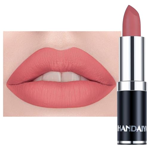 Matte Lippenstifte, Lang Anhaltende Wasserfeste Natürliche Nude Hochpigmentierte Glatte Samt Textur Lippenstifte, Frauen Make Up Geschenke (#1) von longyier