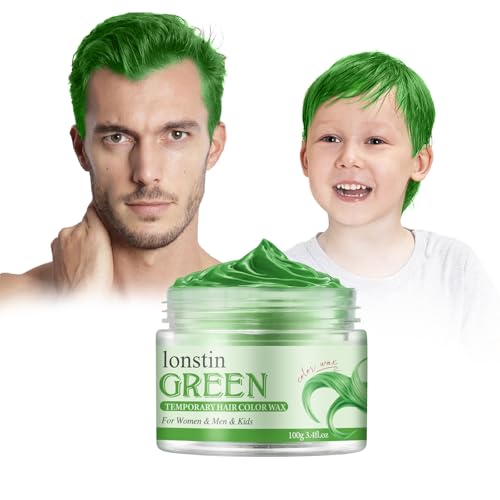 Temporäre Haarfarbe Auswaschbar, Temporäre Haarwachs Farbe Haarfarbe Wachs Natürliche Frisur Pomade Für Männer Frauen Party Cosplay Halloween Christmas (deep green, deep green) von lonstin