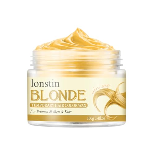 Temporäre Haarfarbe Auswaschbar, Temporäre Haarwachs Farbe Haarfarbe Wachs Natürliche Frisur Pomade Für Männer Frauen Party Cosplay Halloween Christmas (gold, gold) von lonstin