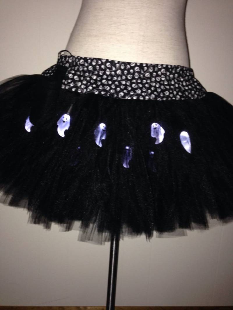 Schwarzes Halloween Tutu Erwachsene Medium, Geisterlichter von lookatmybooties