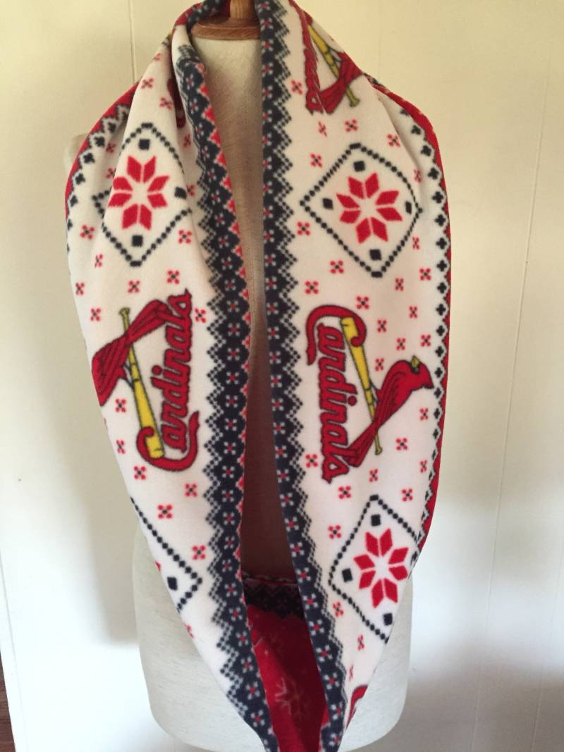 st Louis Cardinal Rot Winter Nordic Print Fleece Infinity-Schal von lookatmybooties