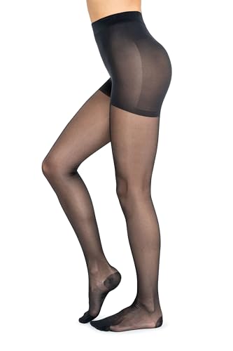 looksy Anti-Krampfader-Strumpfhose für Damen 70 DEN Damen-Strumpfhose Beinermüdung verbessert die Durchblutung Flugzeug Büro Kompressionswäsche Medica, Nero S von looksy