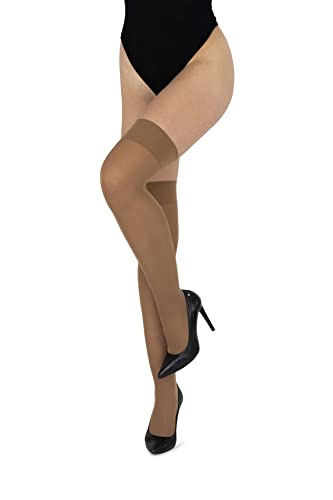 looksy Beige Overknee-Socken für Damen kniehoch lang einfarbig für Mädchen Schule Cosplay Uniform Strümpfe 60 den, Visone von looksy