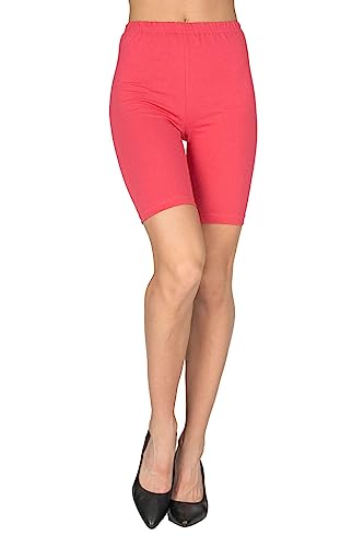 looksy Damen Kurze Leggings Baumwolle Radlerhose Knielang Sommer Fahrradshorts Yoga Sport, Korallenrosa, Gr. S von looksy