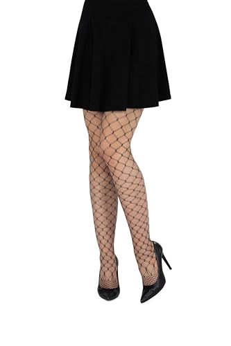 looksy Damen-Netzstrumpfhose Netz-Diamant-Strumpfhose sexy Strümpfe mit hoher Taille ausgefallenes Kreuz großes Netz Rete28, Nero XS/S looksy Damen-Netzstrumpfhose Netz-Diamant-Strumpfhose sexy Strümpfe mit hoher Taille ausgefallenes Kreuz großes Netz Rete28, Nero XS/S von looksy
