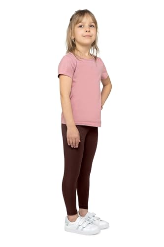 looksy Warme Baumwoll-Leggings für Mädchen für den Winter, Kinderhose, Thermo-Hose für Kinder an kalten Tagen, Braun 104 cm (4 Jahre) von looksy