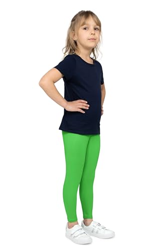 looksy Warme Baumwoll-Leggings für Mädchen für den Winter, Kinderhose, Thermo-Hose für Kinder an kalten Tagen, Grün 134 cm (9 Jahre) von looksy