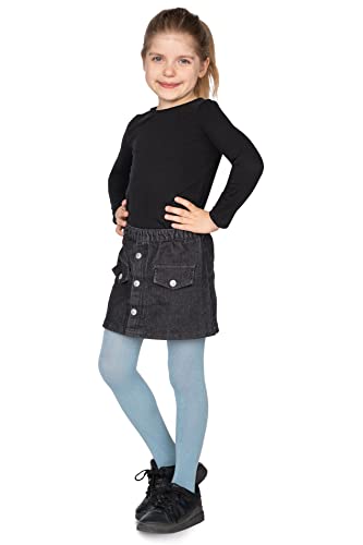 looksy Warme undurchsichtige Strumpfhose für Mädchen leichtfüßige schlichte dickes Schuluniform-Tanzkleid-Zubehör, Jeans 9/10 Jahre (134/140 cm) von looksy