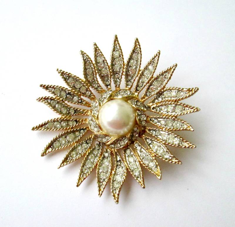 Kenneth Lane Strass Perlen Brosche Starburst Flower Vintage 1980Er Jahre Kenneth Lane Strass Perlen Brosche Starburst Flower Vintage 1980Er Jahre von looseendsvintage