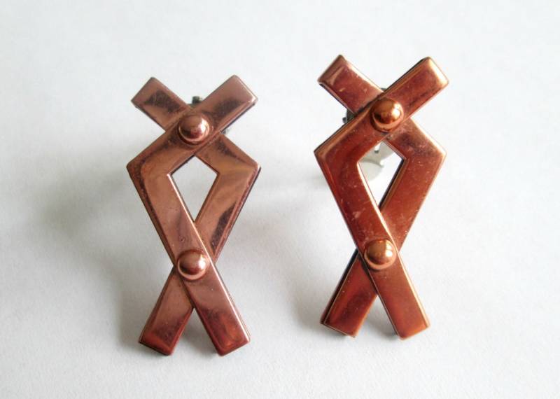 Modernist Kupfer Ohrringe Renoir Vintage 1960Er Jahre Modernist Kupfer Ohrringe Renoir Vintage 1960Er Jahre von looseendsvintage