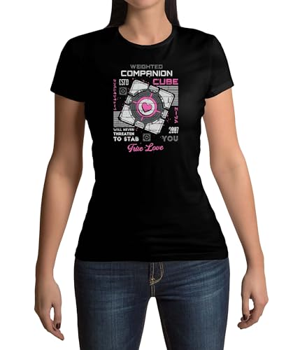 lootchest - Companion Cube - Damen T-Shirt L - schwarz lootchest - Companion Cube - Damen T-Shirt L - schwarz von lootchest