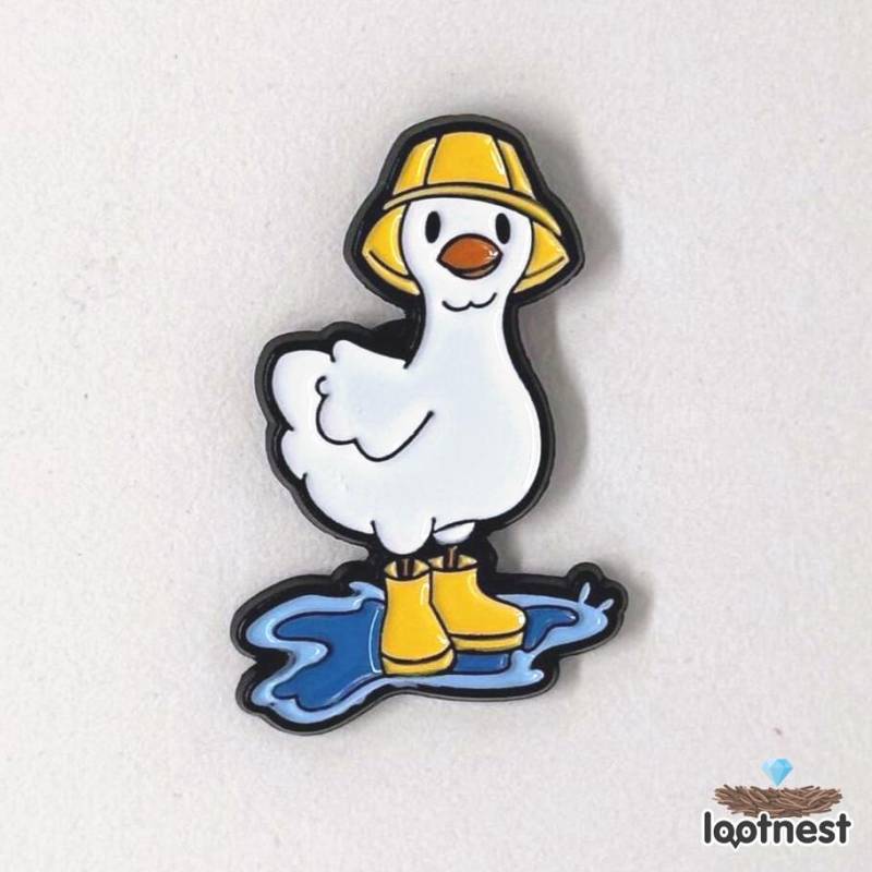 Süßer Meme Ente Emaille Pin | Lustiger Für Sammler - Yellow Hat Duck Geschenk, Jacke & Taschenaccessoire von lootnest