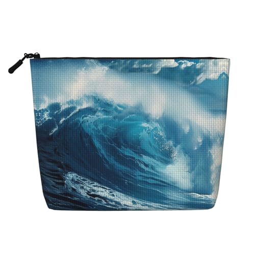 lootpe Big Ocean Wave Reise-Make-up-Tasche, große Kapazität, Kosmetiktasche für Damen, tragbare Kosmetiktasche, Kulturbeutel von Lootpe