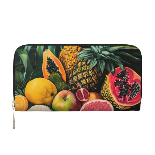 lootpe Damen-Geldbörse mit tropischen Früchten, Kreditkartenhalter, Handygeldbörse, lange Clutch-Handtasche von Lootpe