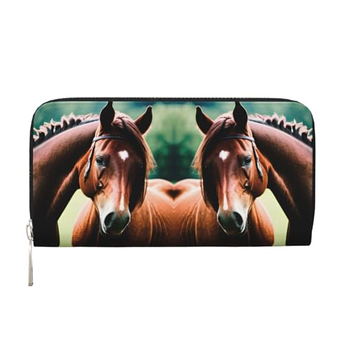 lootpe Damen-Geldbörse mit zwei Pferden, Kreditkartenhalter, Handygeldbörse, lange Clutch-Handtasche von Lootpe