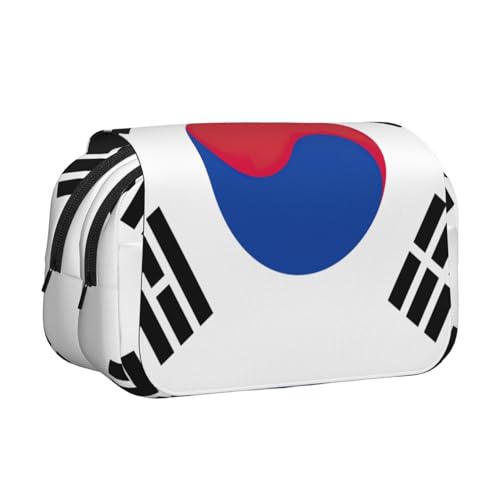 lootpe Federmäppchen, Motiv: Flagge der Republik Korea, großes Fassungsvermögen, Markertasche, Schreibwaren-Organizer-Tasche, tragbare Büro-Stifttasche von Lootpe