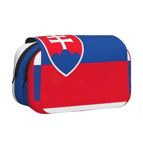 lootpe Federmäppchen, Motiv: Flagge der Slowakei, großes Fassungsvermögen, Markertasche, Schreibwaren-Organizer-Tasche, tragbare Büro-Stifttasche von Lootpe