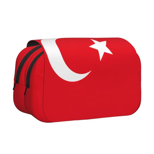lootpe Federmäppchen, Motiv: Flagge der Türkei, großes Fassungsvermögen, Markertasche, Schreibwaren-Organizer-Tasche, tragbare Büro-Stifttasche von lootpe