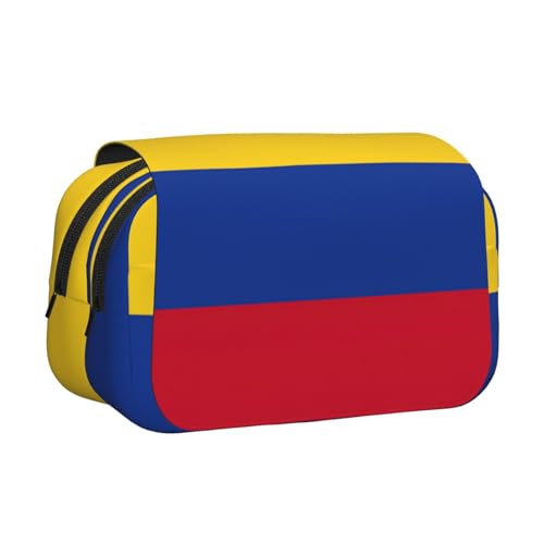 lootpe Federmäppchen, Motiv: Flagge von Kolumbien, großes Fassungsvermögen, Markertasche, Schreibwaren-Organizer-Tasche, tragbare Büro-Stifttasche von lootpe