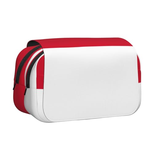 lootpe Federmäppchen, Motiv: Flagge von Monaco, großes Fassungsvermögen, Markertasche, Schreibwaren-Organizer-Tasche, tragbare Büro-Stifttasche von Lootpe