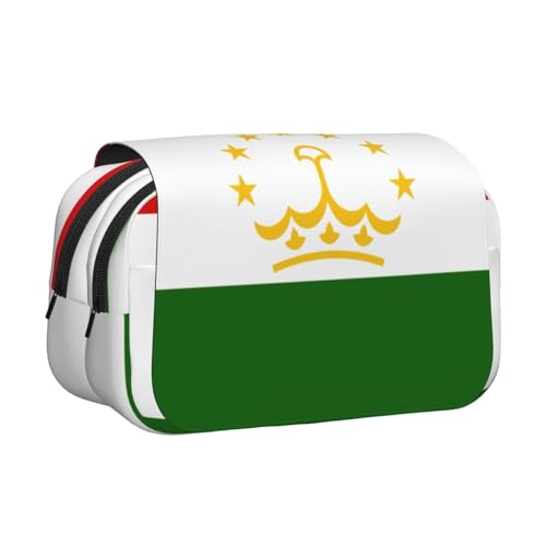 lootpe Federmäppchen, Motiv: Flagge von Tadschikistan, großes Fassungsvermögen, Markertasche, Schreibwaren-Organizer-Tasche, tragbare Büro-Stifttasche von Lootpe