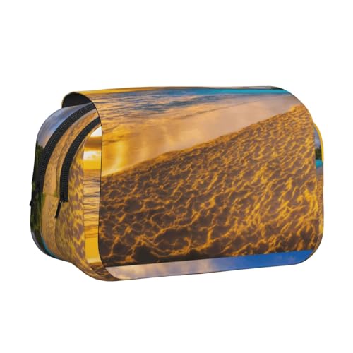 lootpe Federmäppchen, Motiv: Sonnenuntergang, Hawaii-Palmen-Druck, großes Fassungsvermögen, Marker-Tasche, Schreibwaren-Organizer-Tasche, tragbare Büro-Stifttasche von lootpe