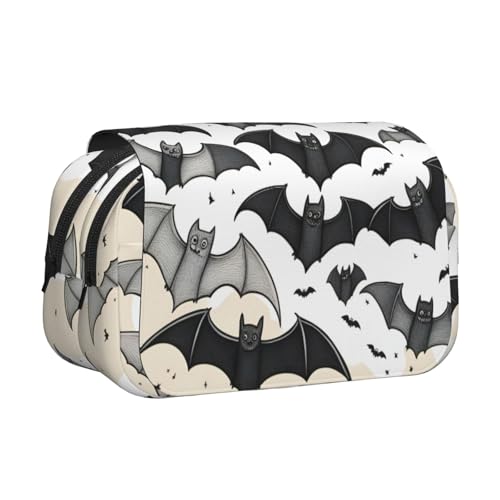lootpe Federmäppchen, Motiv: fliegende Fledermäuse, großes Fassungsvermögen, Markertasche, Schreibwaren-Organizer-Tasche, tragbare Büro-Stifttasche von lootpe