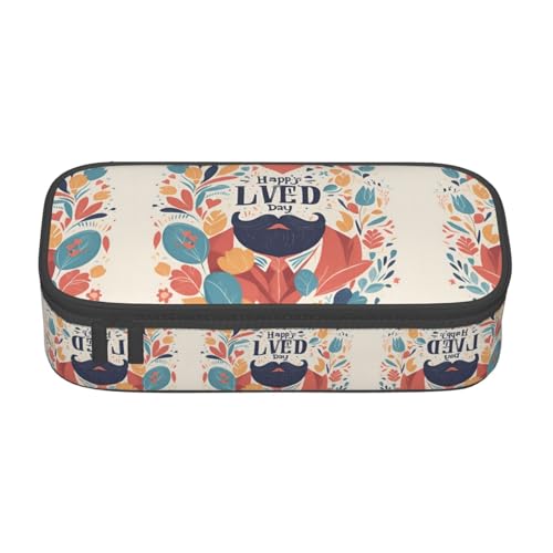 lootpe Federmäppchen mit Aufschrift "Fathers Day Love Dad", großes Fassungsvermögen, Bürobedarf-Organizer, tragbare Stifttasche für Büro von Lootpe