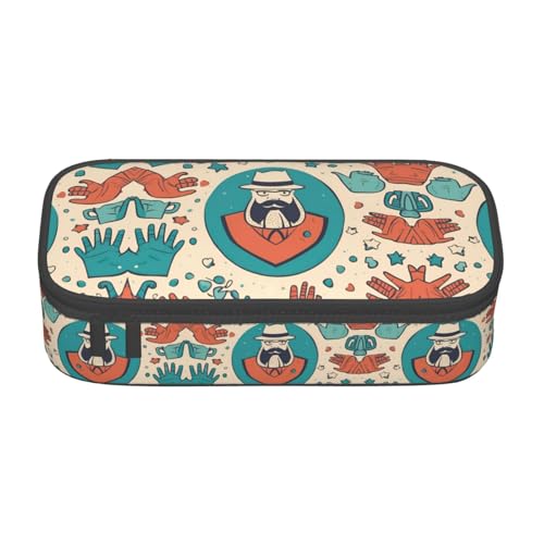 lootpe Federmäppchen mit Aufschrift "Hand and Happy Fathers Day", großes Fassungsvermögen, Bürobedarf-Organizer, tragbare Stifttasche für Büro von Lootpe