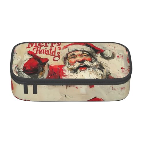 lootpe Federmäppchen mit Aufschrift "Merry Christmas", großes Fassungsvermögen, Bürobedarf-Organizer, tragbare Stifttasche für Büro von lootpe