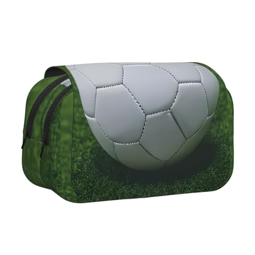 lootpe Federmäppchen mit Fußball-Motiv, großes Fassungsvermögen, Markertasche, Schreibwaren-Organizer-Tasche, tragbare Büro-Stifttasche von Lootpe