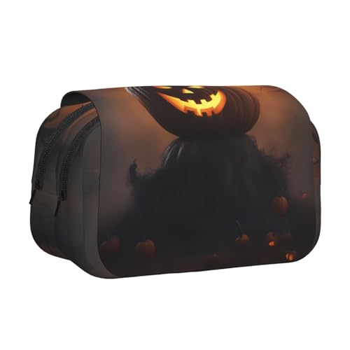 lootpe Federmäppchen mit Halloween-Motiv, Motiv: Geisterkürbis, großes Fassungsvermögen, Markertasche, Schreibwaren-Organizer-Tasche, tragbare Büro-Stifttasche von Lootpe