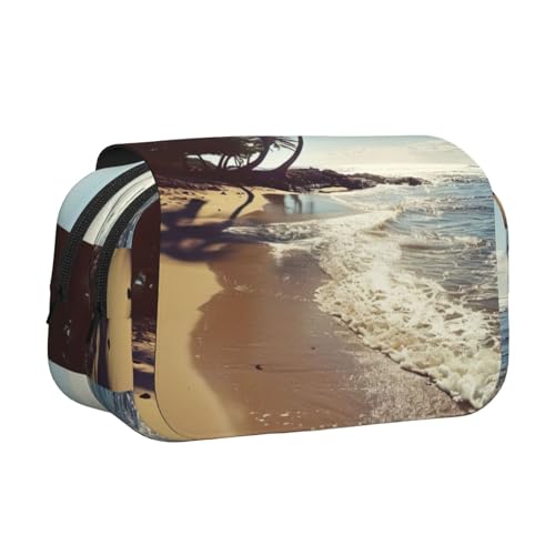 lootpe Federmäppchen mit Hawaii-Strand-Aufdruck, großes Fassungsvermögen, Markertasche, Schreibwaren-Organizer-Tasche, tragbare Büro-Stifttasche von lootpe