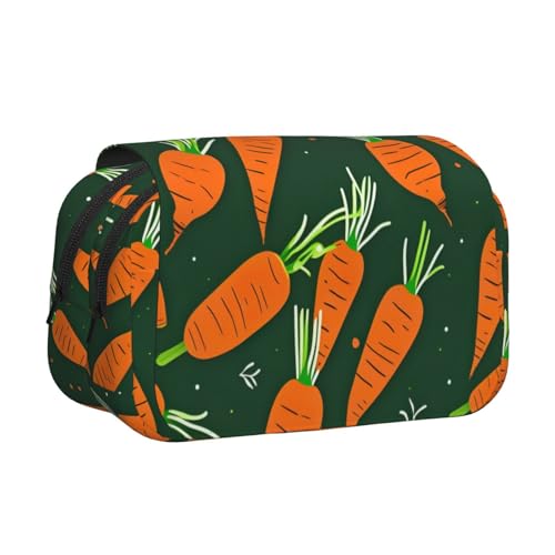lootpe Federmäppchen mit Karottenmuster, großes Fassungsvermögen, Markertasche, Schreibwaren-Organizer-Tasche, tragbare Büro-Stifttasche von lootpe