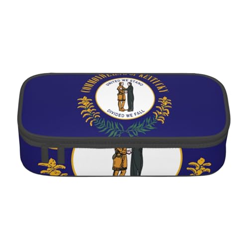 lootpe Federmäppchen mit Kentucky-Staatsflaggen-Druck, großes Fassungsvermögen, Büro-Schreibwaren-Organizer, tragbare Stifttasche für Büro von Lootpe