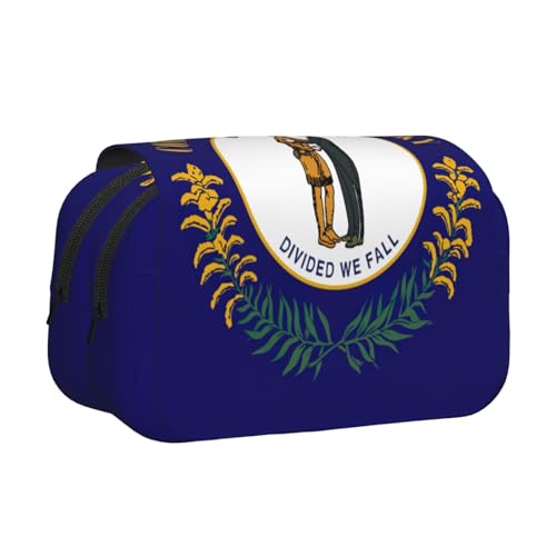 lootpe Federmäppchen mit Kentucky-Staatsflaggen-Druck, großes Fassungsvermögen, Markertasche, Schreibwaren-Organizer-Tasche, tragbare Büro-Stifttasche von Lootpe