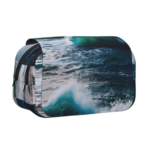 lootpe Federmäppchen mit Meerwasser-Druck, großes Fassungsvermögen, Markertasche, Schreibwaren-Organizer-Tasche, tragbare Büro-Stifttasche von Lootpe