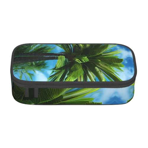 lootpe Federmäppchen mit Palmenmotiv, großes Fassungsvermögen, Bürobedarf-Organizer, tragbare Stifttasche für Büro von Lootpe