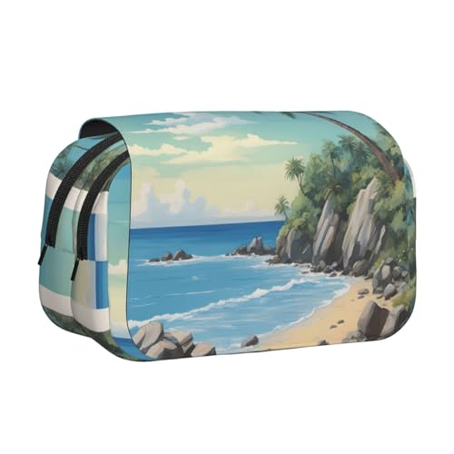 lootpe Federmäppchen mit Palmenmotiv, großes Fassungsvermögen, Markertasche, Schreibwaren-Organizer-Tasche, tragbare Büro-Stifttasche von Lootpe