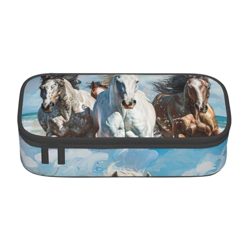 lootpe Federmäppchen mit Pferden und Kunstdruck, großes Fassungsvermögen, Bürobedarf-Organizer, tragbare Stifttasche für Büro lootpe Federmäppchen mit Pferden und Kunstdruck, großes Fassungsvermögen, Bürobedarf-Organizer, tragbare Stifttasche für Büro von lootpe