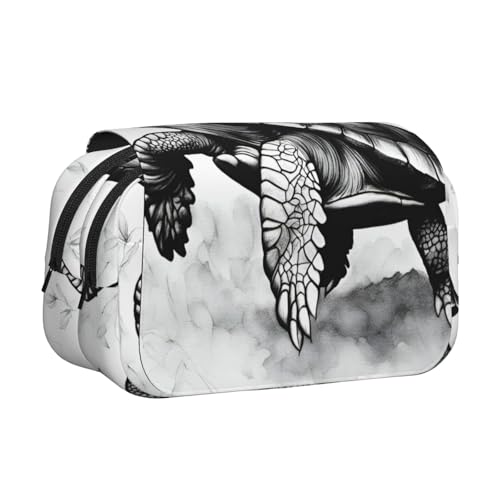 lootpe Federmäppchen mit Schildkröten-Aufdruck, großes Fassungsvermögen, Markertasche, Schreibwaren-Organizer-Tasche, tragbare Büro-Stifttasche von lootpe