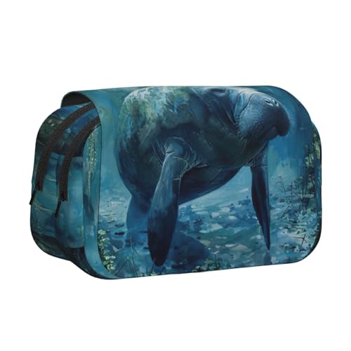 lootpe Federmäppchen mit Seekuh, großes Fassungsvermögen, Markertasche, Schreibwaren-Organizer-Tasche, tragbare Büro-Stifttasche von lootpe