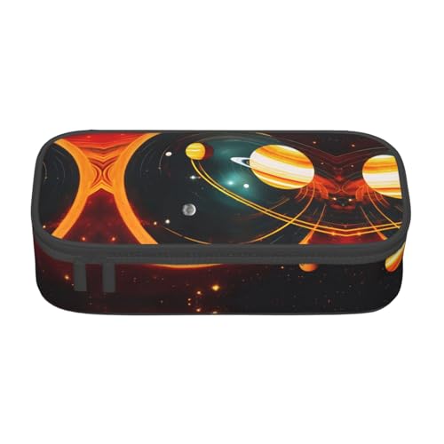 lootpe Federmäppchen mit Sonnensystem, Jupiter-Saturn-Druck, großes Fassungsvermögen, Bürobedarf-Organizer, tragbare Stifttasche für Büro von Lootpe